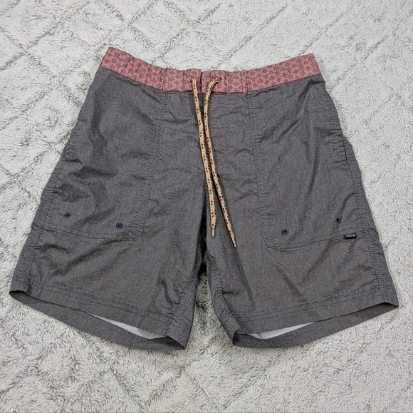Howler Brothers Shorts Men's 32 Gray Board Swim Hiking Beach Stretch Waist 7” - Picture 1 of 8